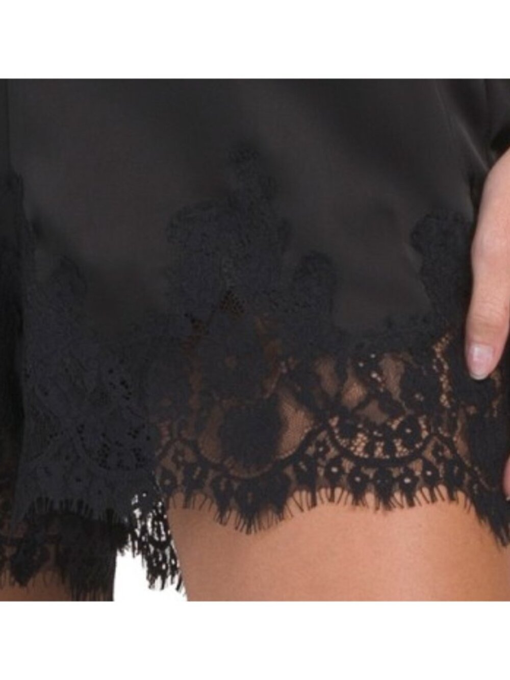 AUREUM Lace Trim Satin Shorts - Picture 3 of 3